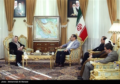 لقاء علی شمخانی مع رئیسة مجلس الشعب السوری