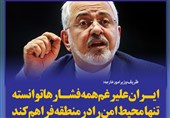 فتوتیتر/ظریف:ایران علیرغم همه فشارها توانسته تنها محیط امن را در منطقه فراهم کند
