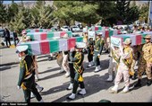 مراسم تشییع پیکر مطهر 6 شهید گمنام دفاع مقدس در ایلام برگزار شد