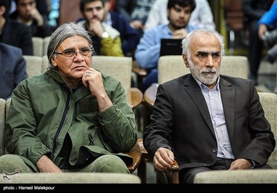 حبیب والی‌نژاد و علی شاه‌حاتمی در مراسم پاسداشت مرحوم رسول ملاقلی‌پور