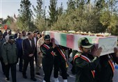 خاکسپاری پیکر مطهر شهید گمنام دوران دفاع مقدس در سپاه سلمان