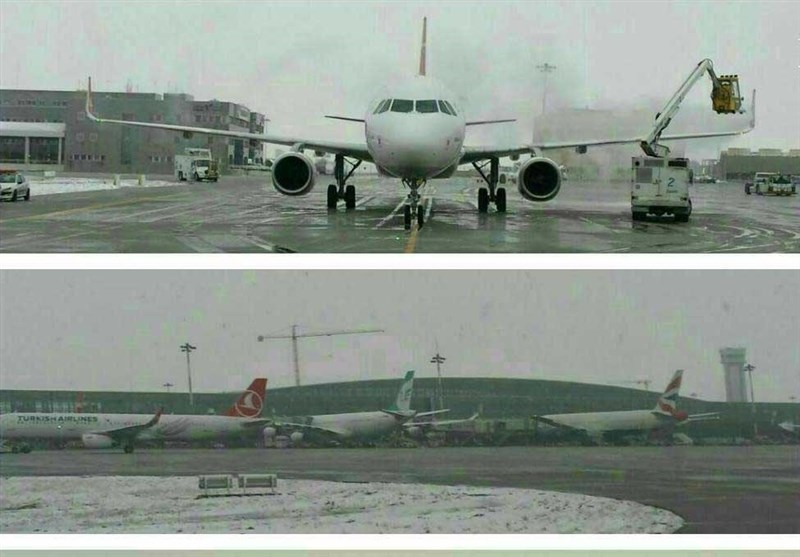 عکس/ برف امروز در فرودگاه امام خمینى(ره)