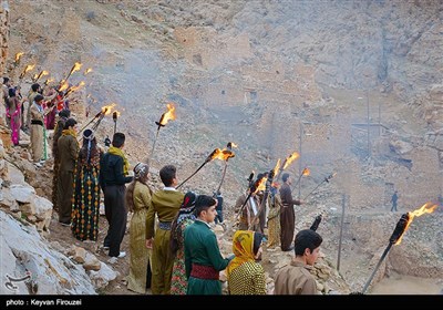 Ancient Ceremony in Iranian Kurdish Village in Celebration of Norooz