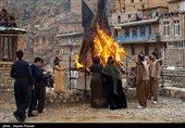 Ancient Ceremony in Iranian Kurdish Village in Celebration of Norooz