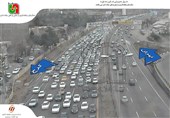 ترافیک جاده چالوس در محدوده &quot;کندوان&quot; سنگین است/ ترافیک سنگین تهران- کرج در &quot;شهرک خاتم&quot;