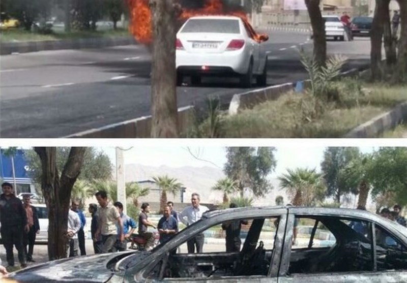 آتش زدن ماشین به نشانه اعتراض به عدم سرویس دهی ایران خودرو