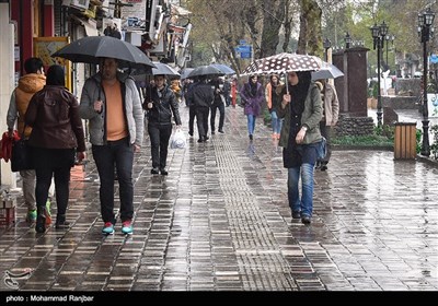 بارش باران بهاری در رشت