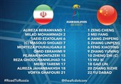 شوط المباراة الأول بین ایران والصین ینتهی بالتعادل السلبی