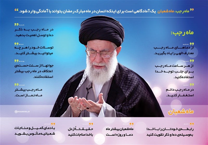 توصیه‌های عملی امام خامنه‌ای برای ماه رجب و ماه شعبان منتشر شد
