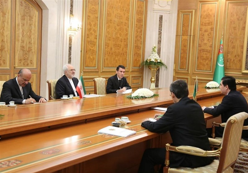 دیدار ظریف با رئیس جمهور ترکمنستان/ تاکید تهران-عشق آباد بر گسترش روابط