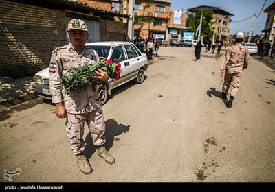 مراسم تشییع سرباز مرزبان شهید معین بیانی - دلند