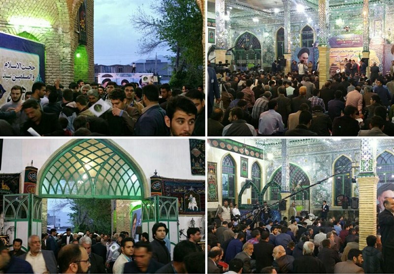 سیل مردمی در استقبال از سخنرانی حجت‌الاسلام رئیسی در کرمانشاه‌