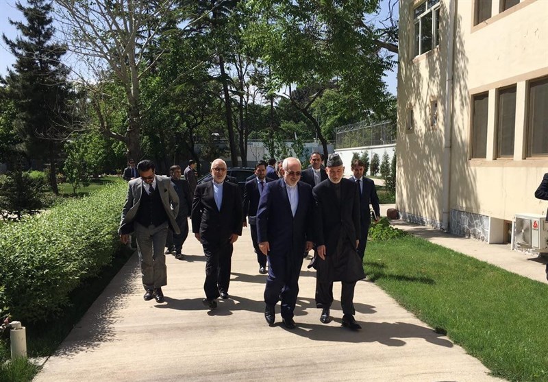 ظریف با رئیس جمهور سابق افغانستان دیدار کرد+فیلم