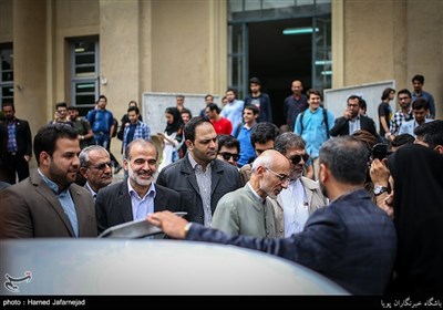 Iran Presidential Candidate Mirsalim Speaks at Tehran University