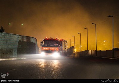 حریق گسترده ضایعات در شرق تهران