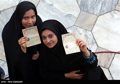 People in Iran’s Mashhad Vote in Presidential Election