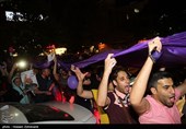 احتفال أنصار الرئیس روحانی بنتائج الانتخابات