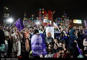 احتفال أنصار الرئیس روحانی بنتائج الانتخابات