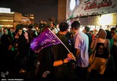 احتفال أنصار الرئیس روحانی بنتائج الانتخابات