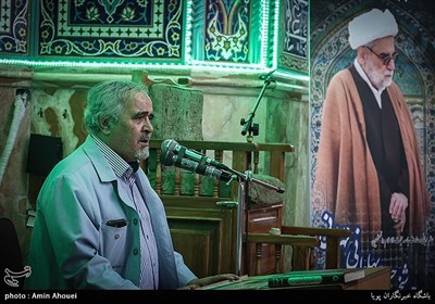 مداحی حاج علی انسانی در مراسم ختم مرحوم آیت الله حسن پهلوانی تهرانی