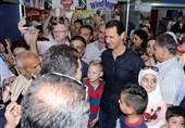 حضور غیرمنتظره «بشار اسد» در جشنواره خرید کالا در دمشق + فیلم و تصاویر