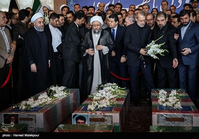 Iran's Top Officials Attend Funeral Ceremony for Martyrs of Tehran Terrorist Attacks