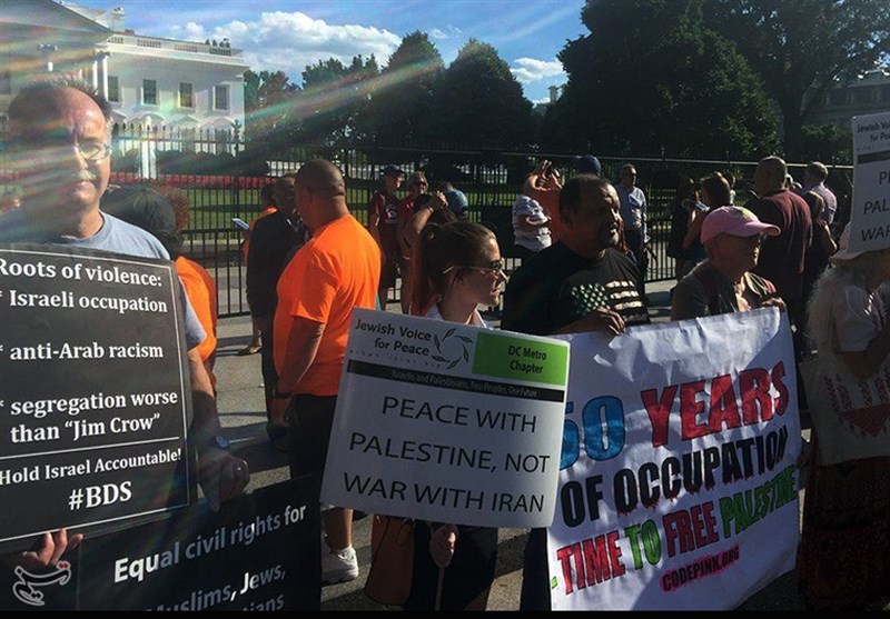 تجمع مقابل کاخ سفید علیه اشغالگری صهیونیسم/ «فلسطین را آزاد کنید» + تصاویر