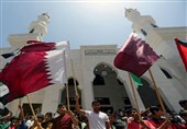 تظاهرات فلسطینیان در اعتراض به محاصره قطر