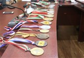 تجلیل از مدال‌آوران مسابقات جهانی پاورلیفتینگ خوزستان در اهواز + تصاویر