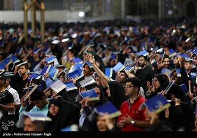 Muslim Worshippers Hold Vigil at Imam Reza Shrine in Mashhad