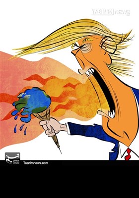 کاریکاتور/ ترامپ آمریکایی آتش‌افروز !!!