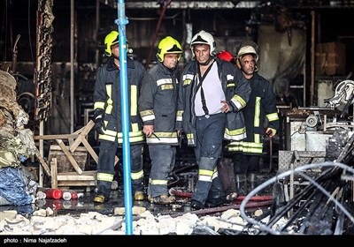 آتش سوزی در کارگاه پرده- مشهد
