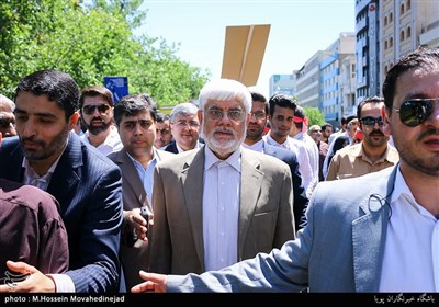 محمدرضا عارف در راهپیمایی روز جهانی قدس