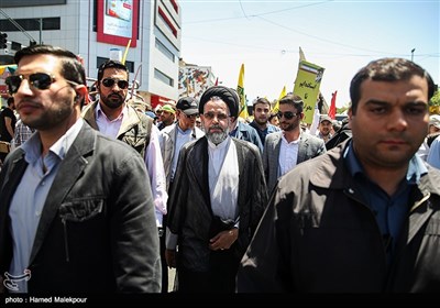 حضور حجت‌الاسلام سیدمحمود علوی وزیر اطلاعات در راهپیمایی روز جهانی قدس - تهران