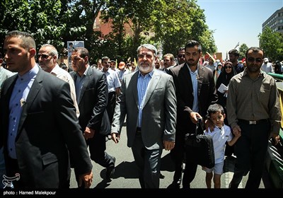 حضور عبدالرضا رحمانی فضلی وزیر کشور در راهپیمایی روز جهانی قدس - تهران