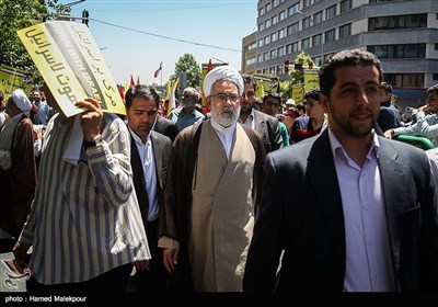 حضور حجت‌الاسلام محمدجعفر منتظری دادستان کل کشور در راهپیمایی روز جهانی قدس - تهران
