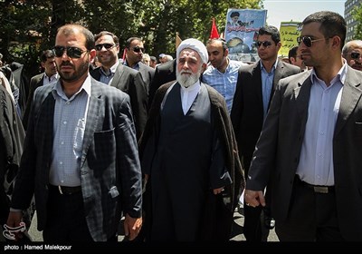 حضور حجت‌الاسلام علی‌اکبر ناطق نوری در راهپیمایی روز جهانی قدس - تهران