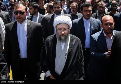 حضور آیت‌الله صادق آملی لاریجانی رئیس قوه قضائیه در راهپیمایی روز جهانی قدس - تهران