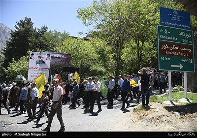 راهپیمایی روز قدس در روستاهای جاده چالوس