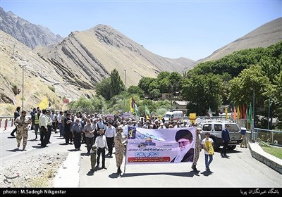 راهپیمایی روز قدس در روستاهای جاده چالوس