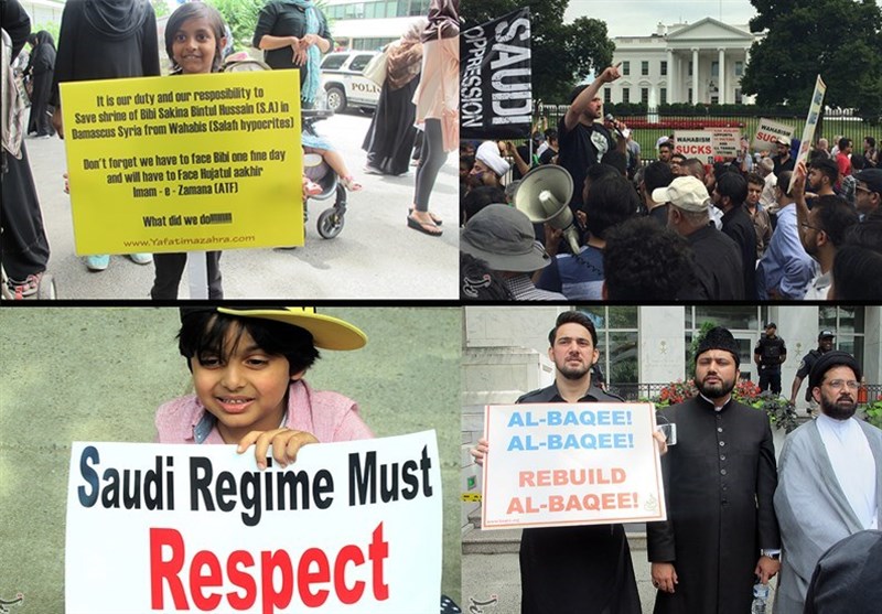 تظاهرات فی امریکا تندیدا بممارسات آل سعود + فیدیو وصور