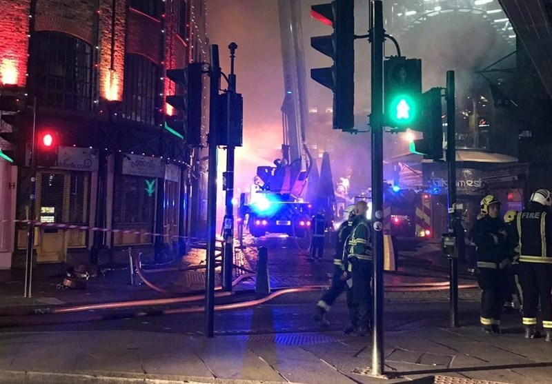 فیلم/آتش‌سوزی مهیب در بازار لندن