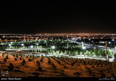 نمایی از شهر کاشان از فراز پارک بزرگ شهر