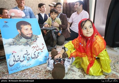 جشن تولد فرزند شهید مدافع حرم قاضی خانی
