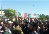 پیکر شهیدان علی‌بهار و علی‌پور در اهواز تشییع شد