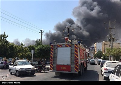 آتش سوزی در بندر صیادی کنگان - بوشهر