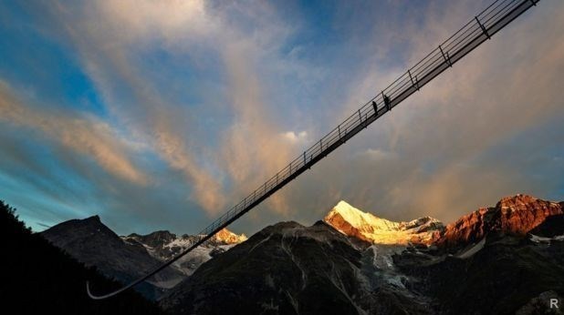 افتتاح طولانی ترین پل معلق جهان/تصاویر