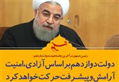 فتوتیتر/روحانی:دولت دوازدهم براساس «آزادی، امنیت، آرامش و پیشرفت» حرکت خواهد کرد