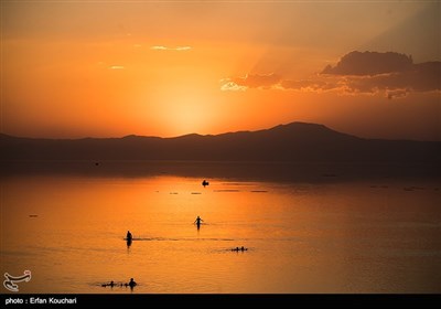 نمایی از دریاچه ارومیه