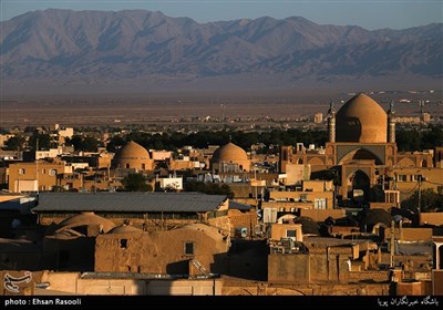 نمایی از بافت تاریخی کاشان از فراز مسجد جامع